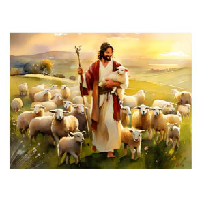 Jesus Christ The Good Shepherd Poster