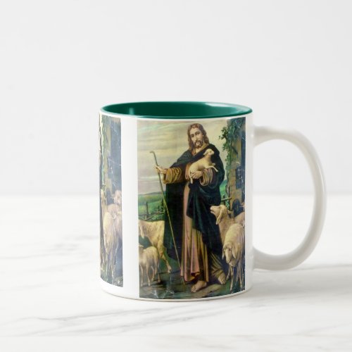JESUS CHRIST THE GOOD SHEPHERD Two_Tone COFFEE MUG