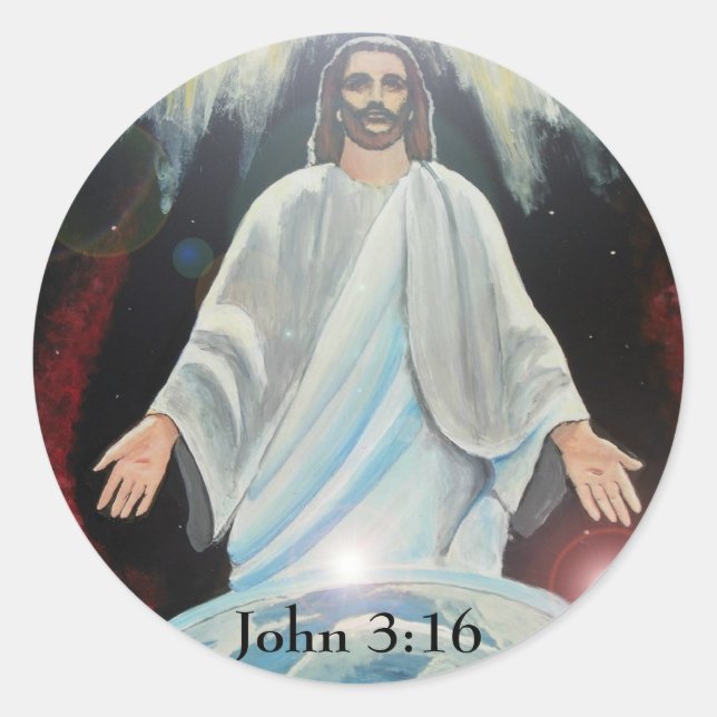 Jesus Christ, The Light of the World Round Sticker (Front)