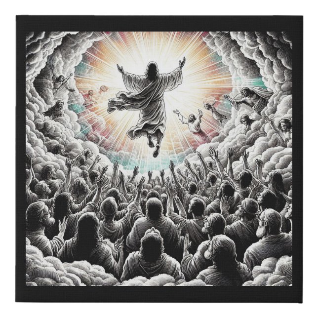 Jesus Christ The Rapture Religious Christian Art  Faux Canvas Print (Front)