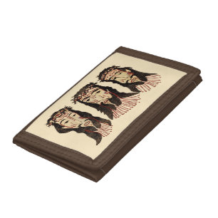 Jesus Christ Thorn Crown Folk art Painting Tri-fold Wallet