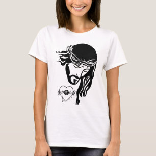 Jesus Christ Thorns Bleeding Heart Art T-Shirt