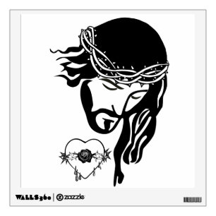 Jesus Christ Thorns Bleeding Heart Art Wall Decal