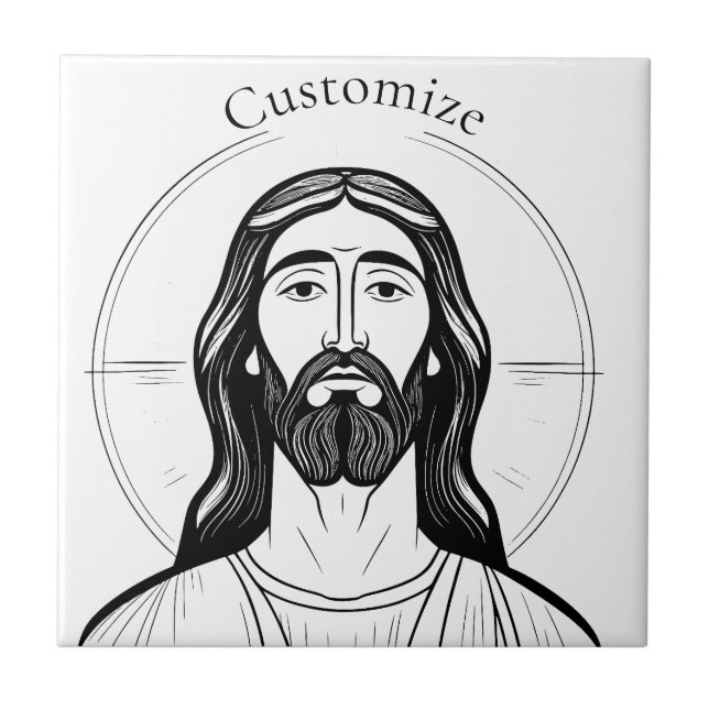Jesus Christ Thunder_Cove Ceramic Tile (Front)