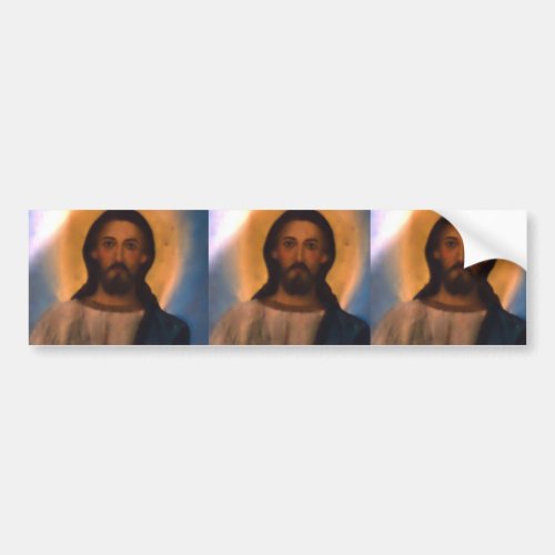 Jesus Christ Vintage Hand Painted Orthodox Icon Bumper Sticker