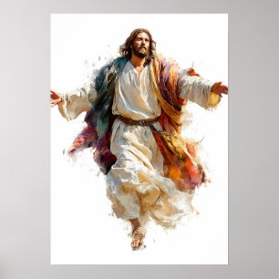 Jesus Christ Walking Christian Catholic Religious Poster