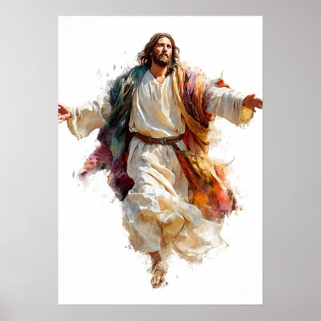 Jesus Christ Walking Christian Catholic Religious  Poster (Front)