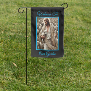 Jesus Christ Watching Over His Flock  Garden Flag