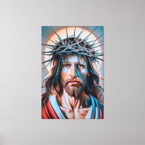 Jesus Christ Wearing Crown of Thorns Canvas Print