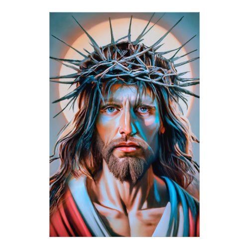Jesus Christ Wearing Crown of Thorns Photo Print