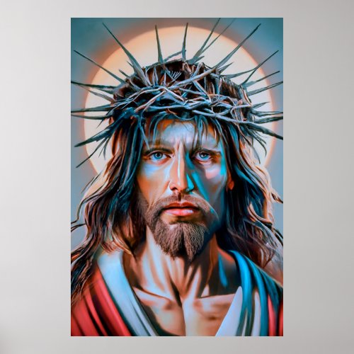 Jesus Christ Wearing Crown of Thorns Poster