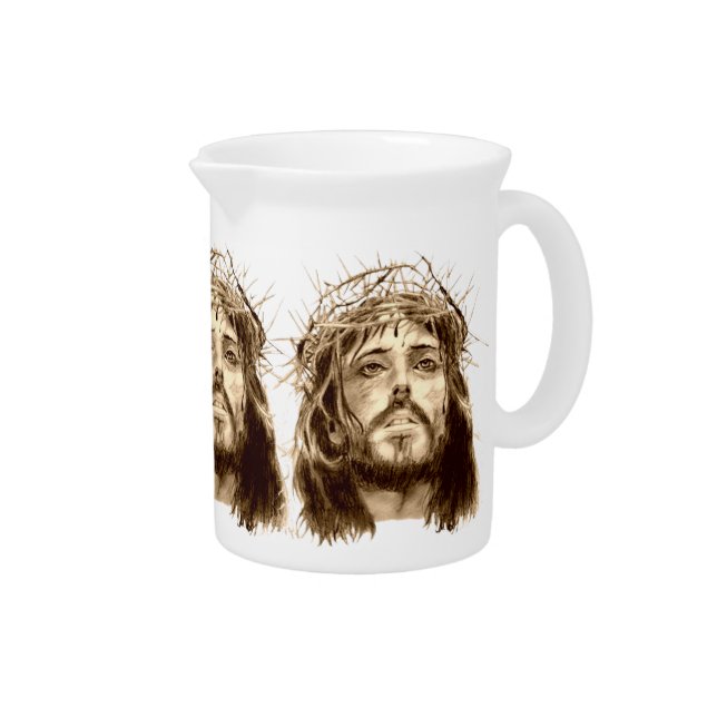 Jesus Christ with a Crown of Thorns Beverage Pitcher (Right)