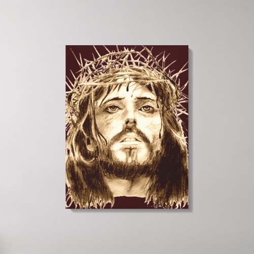 Jesus Christ with a Crown of Thorns Canvas Print