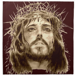 Jesus Christ with a Crown of Thorns Cloth Napkin