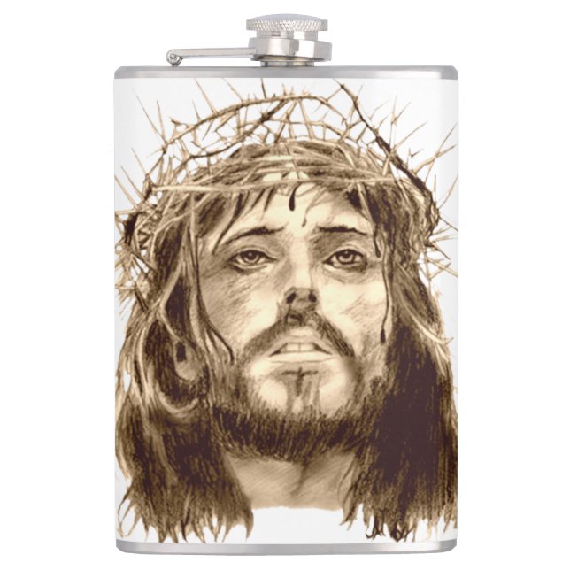 Jesus Christ with a Crown of Thorns Flask (Front)