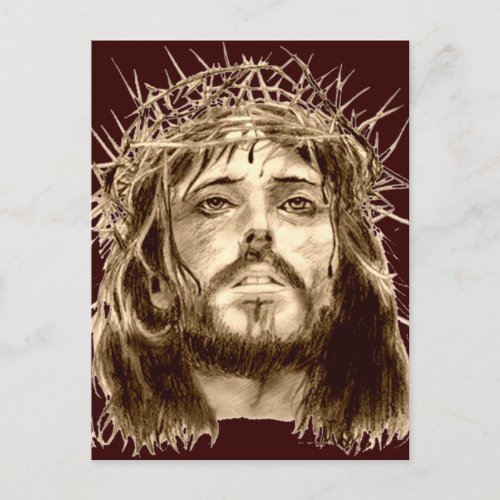 Jesus Christ with a Crown of Thorns Postcard