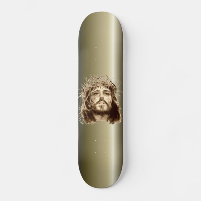 Jesus Christ with a Crown of Thorns Skateboard Deck (Front)