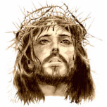 Jesus Christ with a Crown of Thorns Statuette<br><div class="desc">Jesus Christ with a crown of thorns.  Images aged.  Great on Palm Sunday and Easter.  Use on religious occasions and holidays.  http://frontiernow.com</div>