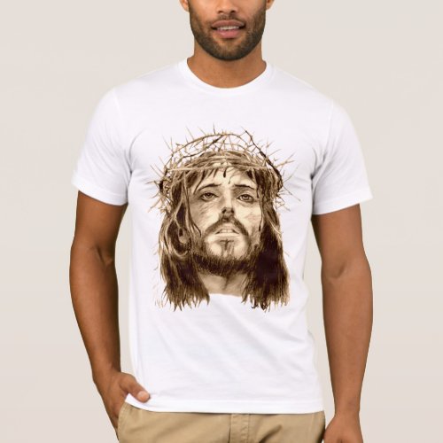 Jesus Christ with a Crown of Thorns T_Shirt