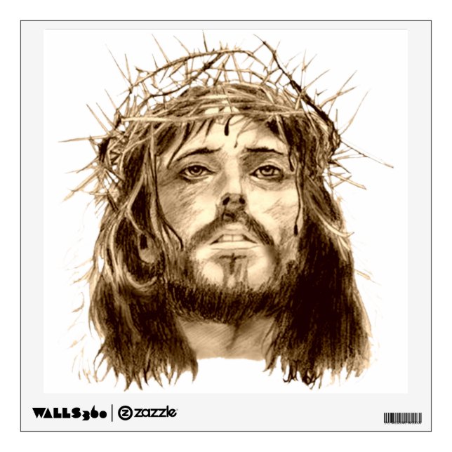 Jesus Christ with a Crown of Thorns Wall Sticker (Front)