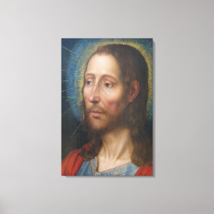 Jesus Christ With a Gold Halo (by Quentin Metsys) Canvas Print