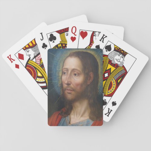 Jesus Christ With a Golden Halo Playing Cards