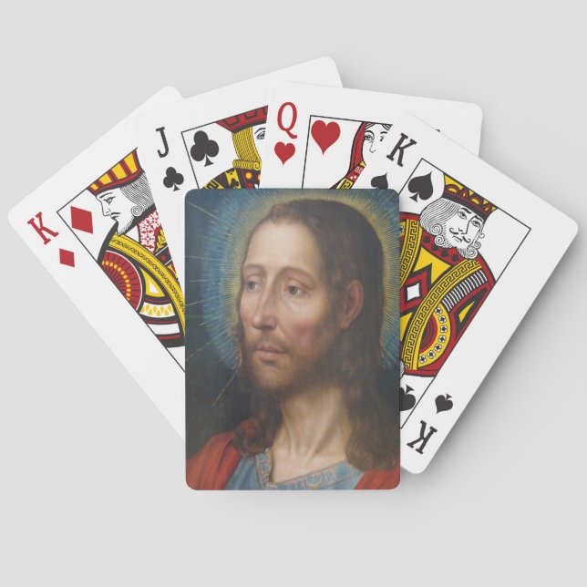 Jesus Christ With a Golden Halo Poker Cards (Back)