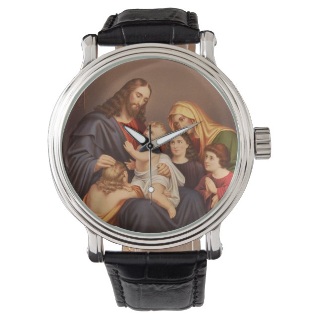 Jesus Christ with Children Premium Fine Art Watch (Front)