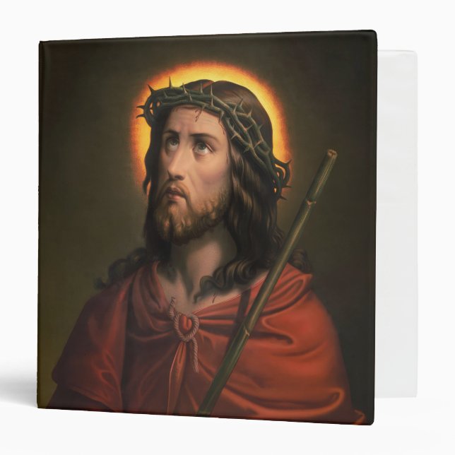 Jesus Christ with Crown of Thorns 3 Ring Binder (Front/Inside)