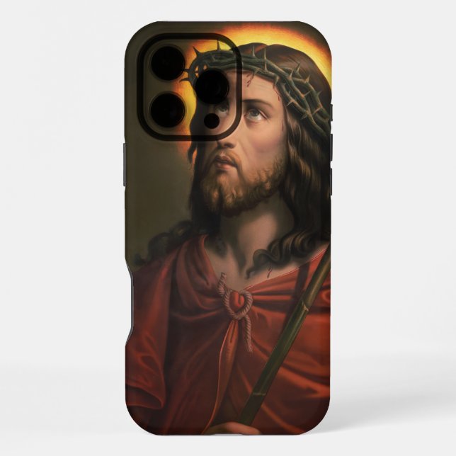 Jesus Christ with Crown of Thorns iPhone Case (Back)