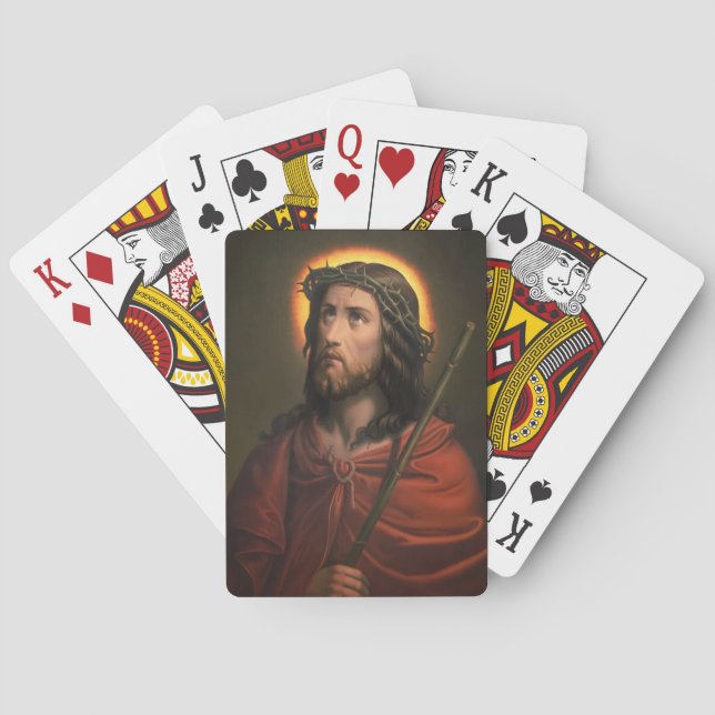 Jesus Christ with Crown of Thorns Poker Cards (Back)