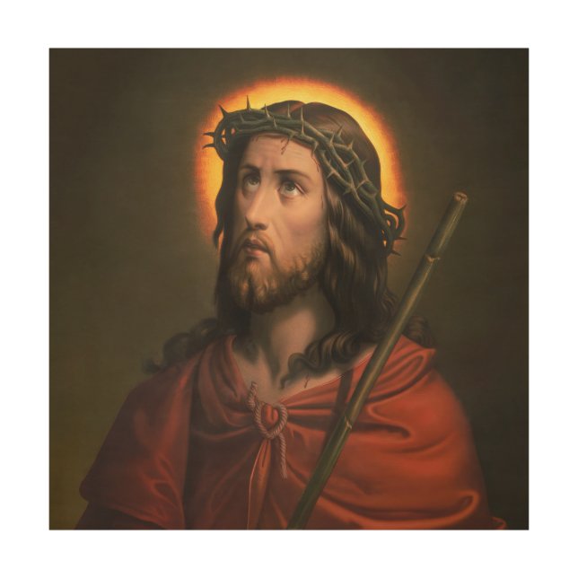 Jesus Christ with Crown of Thorns Wood Wall Art (Front)