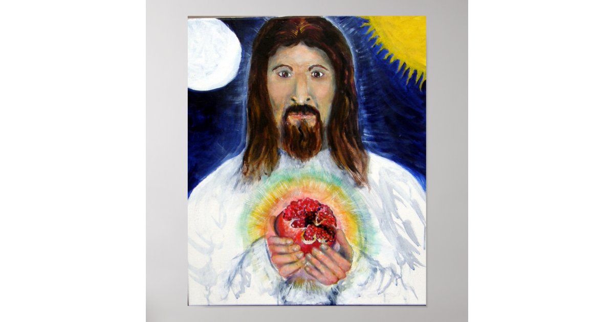 Jesus Christ with Pomegranate Poster | Zazzle