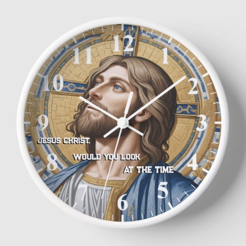 Jesus Christ would you look at the Time Gold Blue Clock