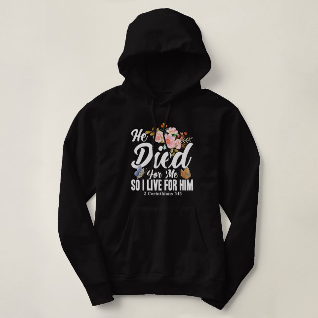Jesus Christian Bible Verse 2 Corinthians 515 Flow Hoodie (Design Front)