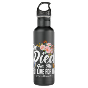 Jesus Christian Bible Verse 2 Corinthians 515 Flow Stainless Steel Water Bottle