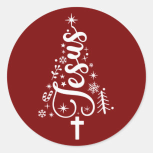 Jesus Christian Christmas Bible Verse Faith Classic Round Sticker