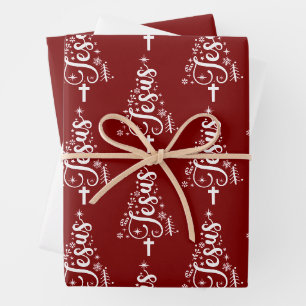 Jesus Christian Christmas Bible Verse Faith Wrapping Paper Sheets