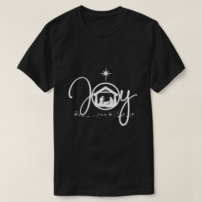 Jesus Christian Christmas Joy Jesus Nativity Scene T-Shirt (Design Front)