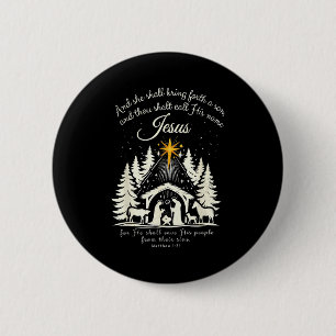 Jesus Christian Christmas Xmas Tree Family Pajamas Button