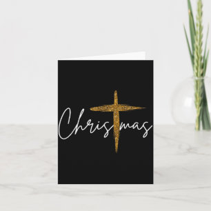 Jesus Christian Cross Merry Christmas Pajamas Fami Card