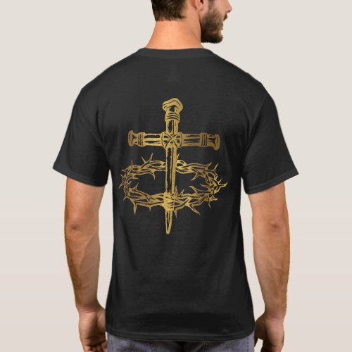 Jesus Christian Cross Nails Crown of Thorns  T_Shirt