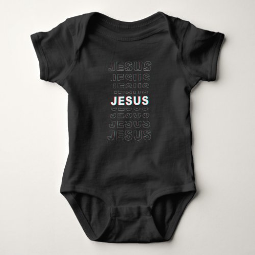 JESUS Christian Faith Adult  Kids Repeating   Baby Bodysuit