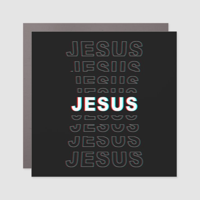 JESUS: Christian Faith Adult & Kids Repeating   Car Magnet (Front)