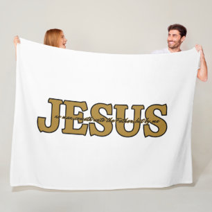 Jesus Christian Faith John 14:6 KJV Bible Verse Fleece Blanket