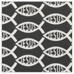 Jesus Christian Fish Pattern Fabric