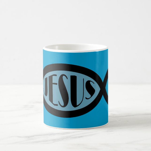 JESUS Christian Fish Symbol Coffee Mug (Center)