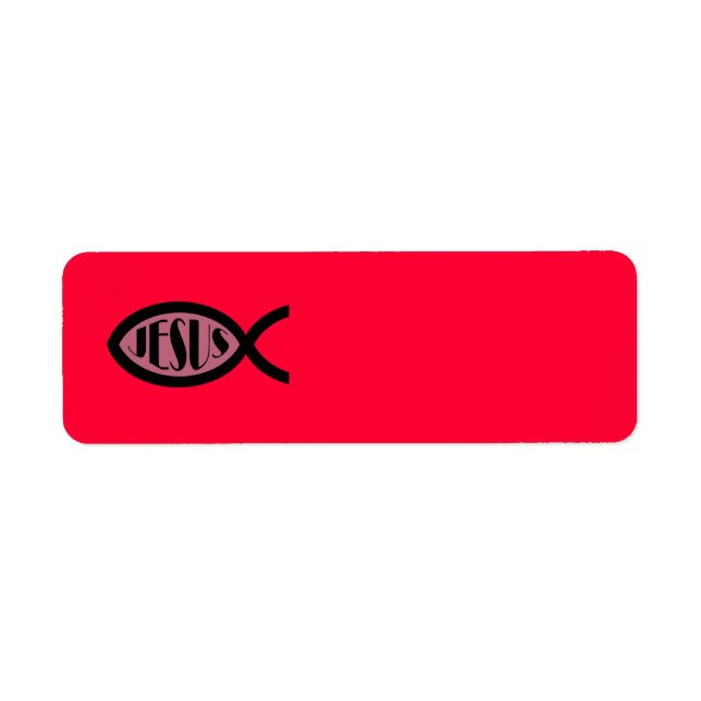 JESUS Christian Fish Symbol Label (Front)