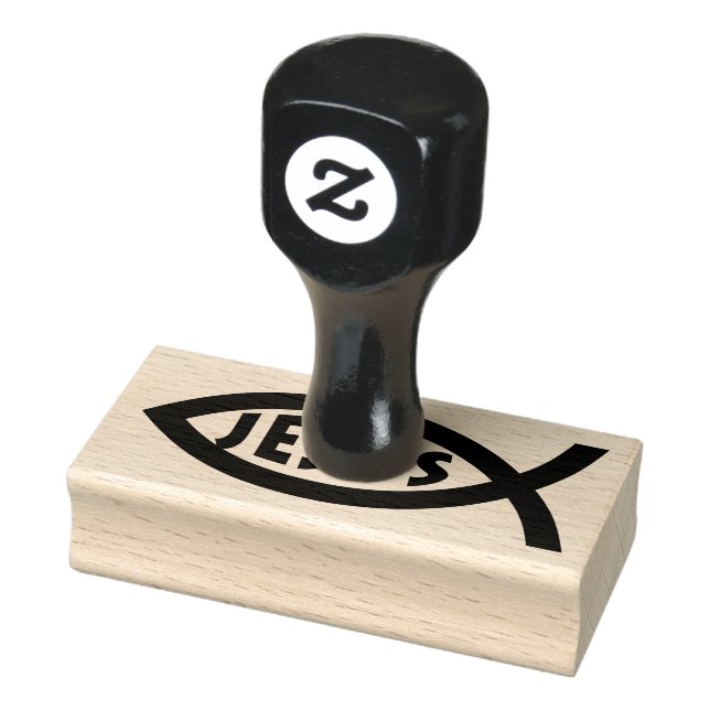 Jesus | Christian Fish Symbol Rubber Stamp (Stamp)