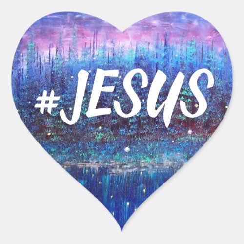JESUS  Christian Heart Sticker
